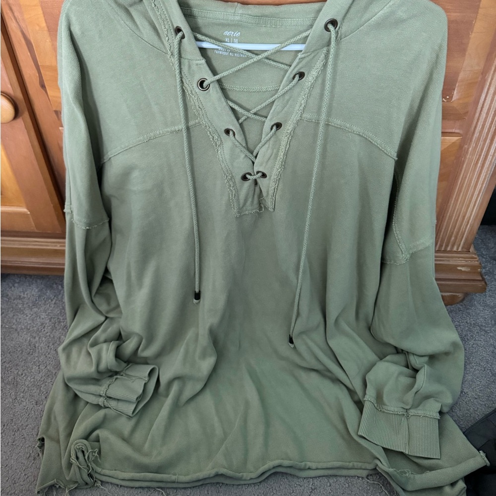 Aerie Distressed Hockey Style Hoodie - XL